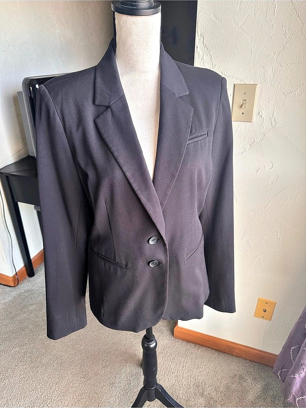 🖤 Apt. 9 - Curvy Fit Black Blazer Jacket & Dress Pants Set - Size: 14